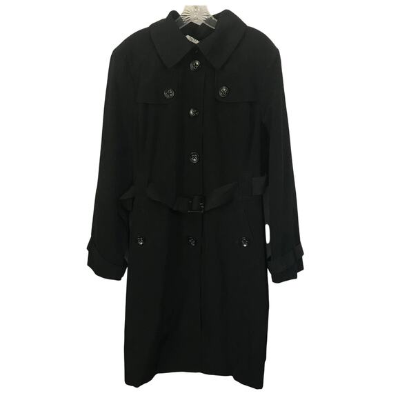 East 5th Coat Size Extra Large Womens Trench Rain All Weather Black Hood Lined - Picture 1 of 11